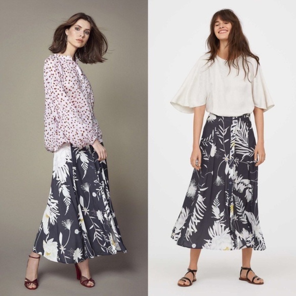 H&M Anna Glover button maxi skirt